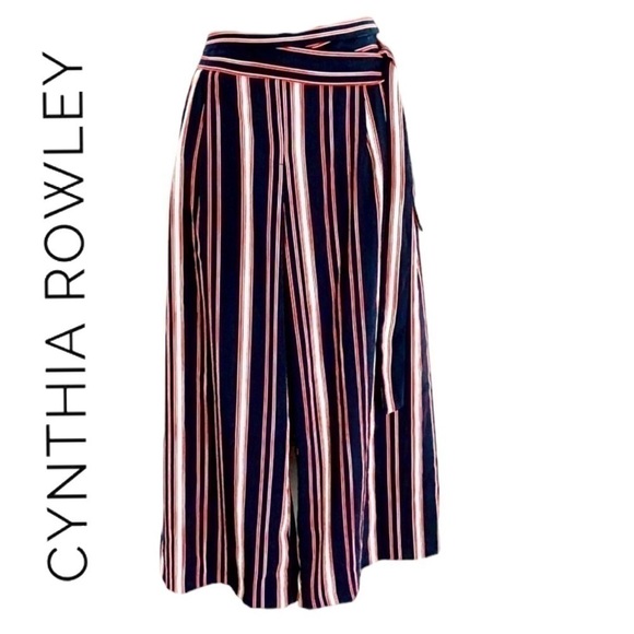Cynthia Rowley Pants - CYNTHIA ROWLEY STRIPE CULOTTES PANTS SIZE …